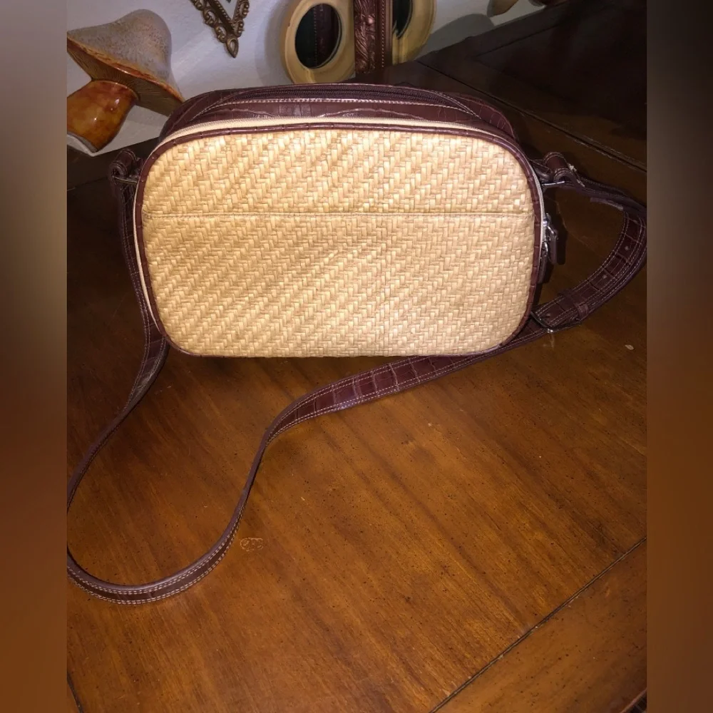 Vintage Liz Claiborne Faux Straw Shoulder Handbag crossbody purse - Picture 2 of 7